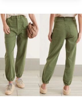MOTHER the wrapper patch springy jean - chalk avocado  - size 26